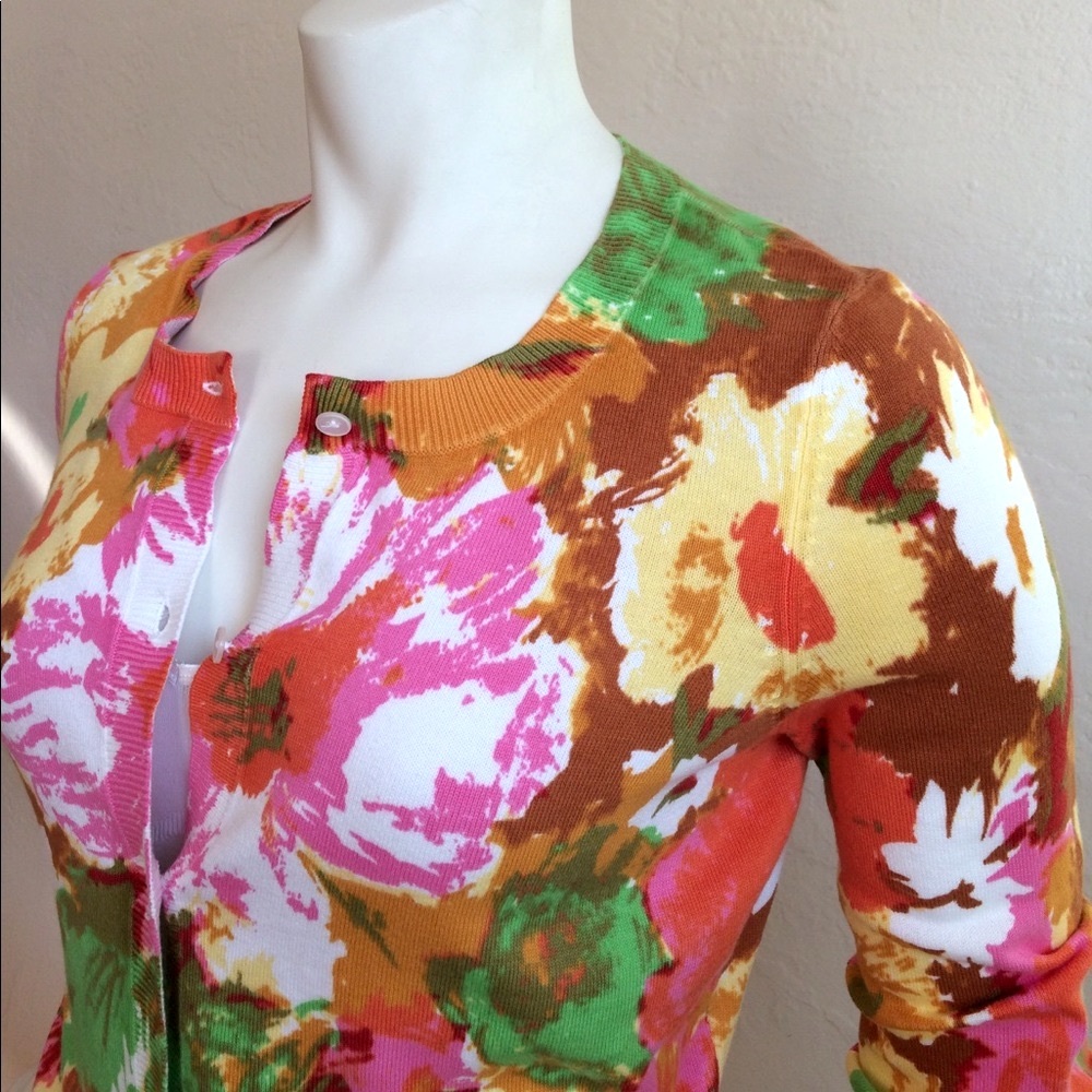 Talbots floral blast in pima cotton knit